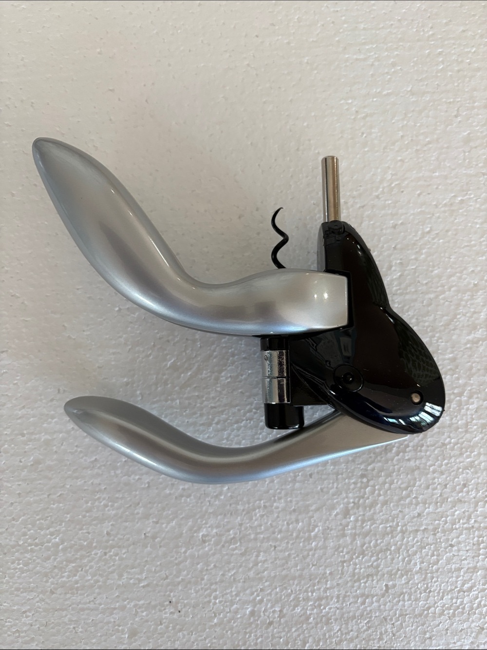 Rabbit Silver and Black Lever Corkscrew Bottle Opener